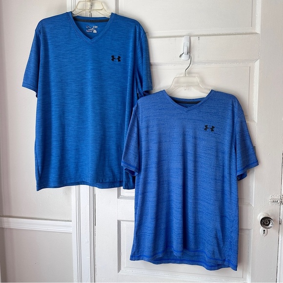 Under Armour Men’s Heatgear Athletic Blue Short Sleeve T-Shirt Bundle Sz XL - Picture 1 of 15